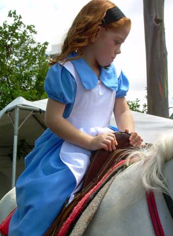 Alice on horseback