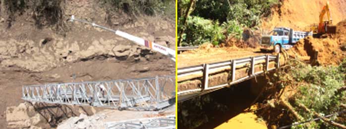 bridge work in disaster area