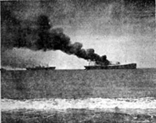 ships explode