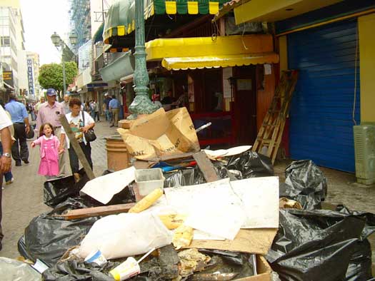 fire trash on boulveard