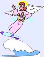 Angel on surfboard
